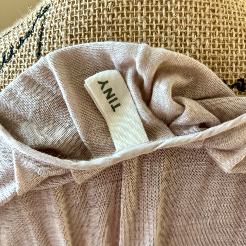 ANTHRO / TINY : Blush/Tan Stitch Henley Blouse - Picture 8 of 10